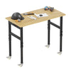 RaDEWAY Adjustable Height Oak Workbench With Sockets with 4 Wheels